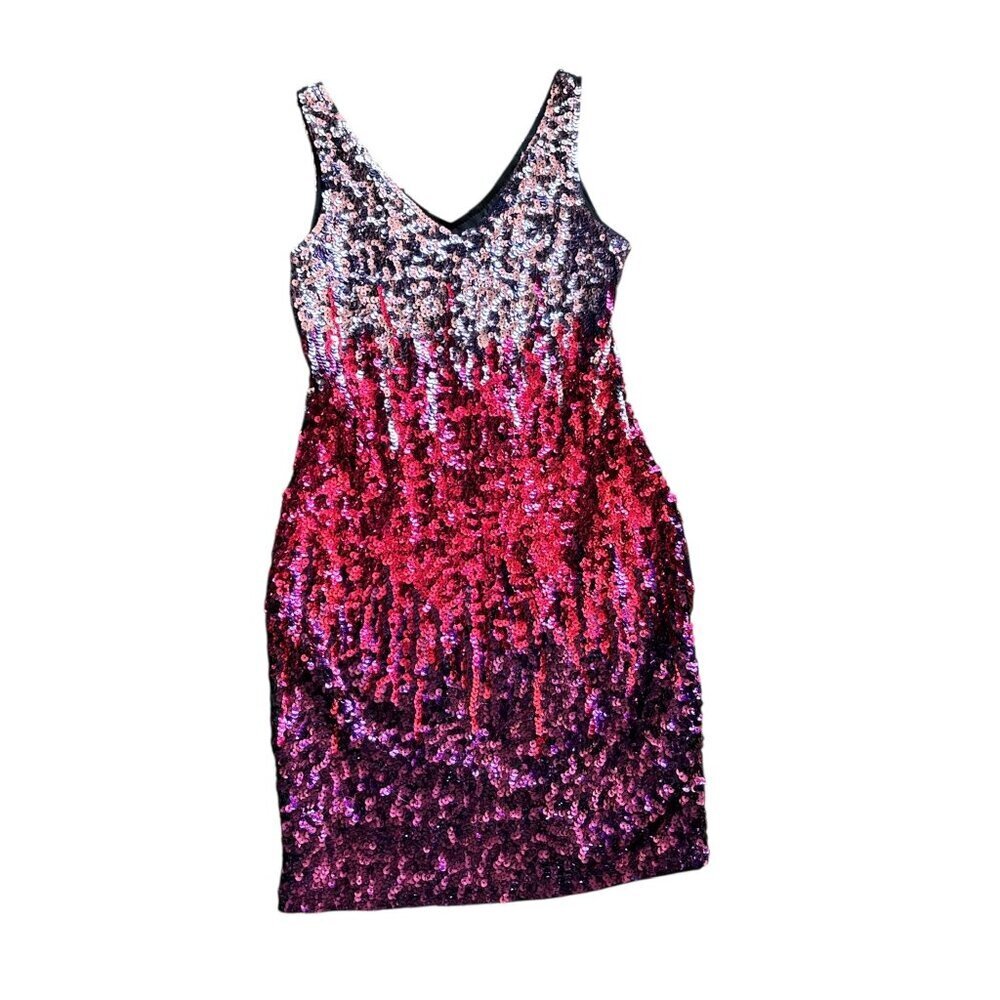 Pretty Guide Women's Purple & Pink Sequin Dress - Picture 5 of 8
